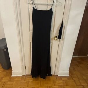 HOLY HEEL vintage 90s dress black and maxi with spaghetti straps